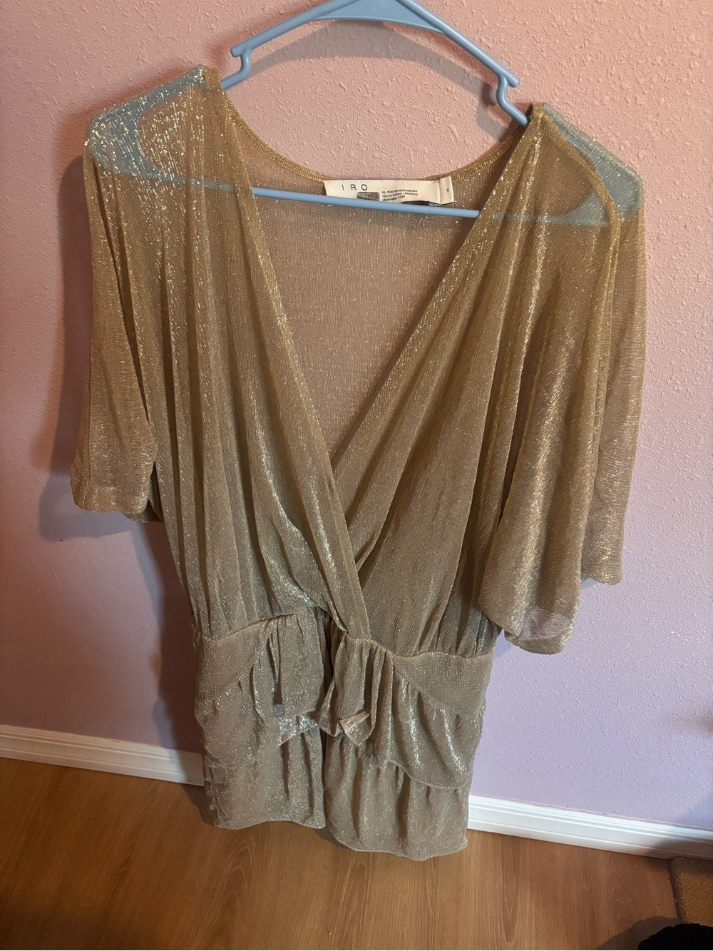 IRO Shimmering Gold Wrap Blouse